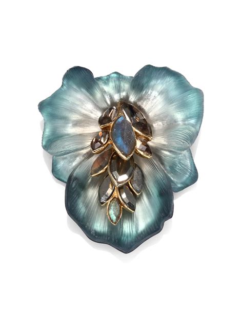 Lyst Alexis Bittar Semiprecious Jeweled Lucite Flower Pin In Blue