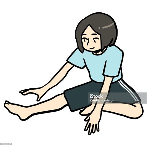 A Woman Who Spreads Her Legs And Stretches Her Legs Stock Illustration