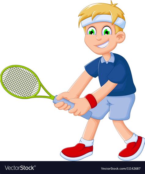 Tennis Cartoon A Happy Tennis Player Clipart Cartoons By