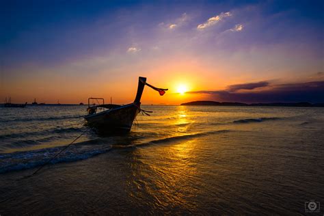 Sunset Longtail Boat Background High Quality Free Backgrounds