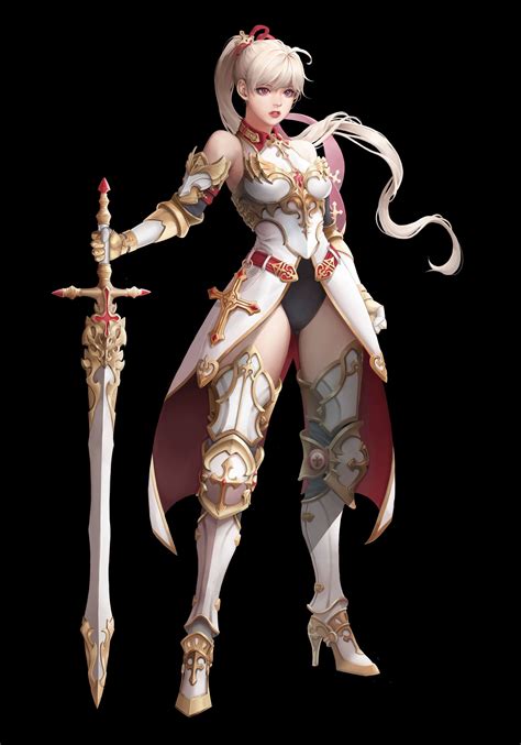 Artstation Portfolio Yuri Song Female Knight Warrior Girl Female Characters