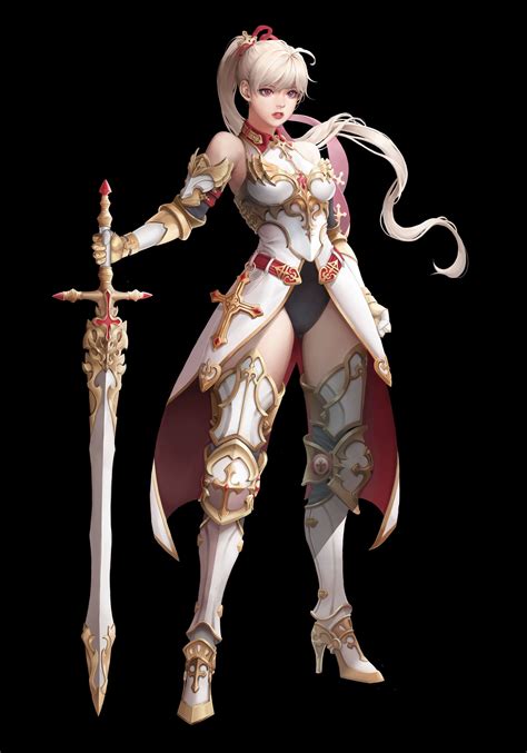 Artstation 2017 Portfolio Yuri Song Female Knight Warrior Girl Female Characters