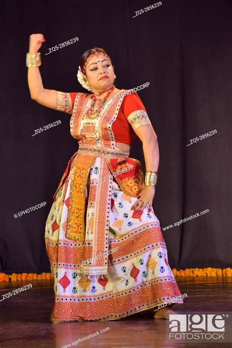 Popular Indian Classical Dance Sattriya Dance Performed By Girl Pune