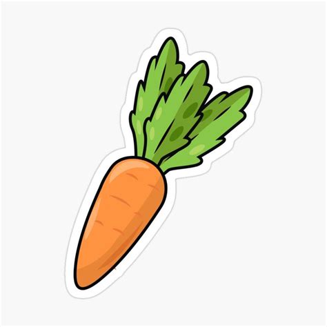 A Cartoon Carrot Sticker On A White Background