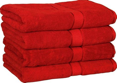 Utopia Towels 30x56 Inches Luxury Cotton Bath Towels 4 Pack Red