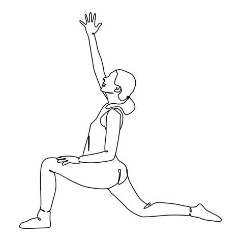 Exercise Yoga Poses Vector Art Png Yoga Girl Continuous Line Drawing Minimalist Design One Of