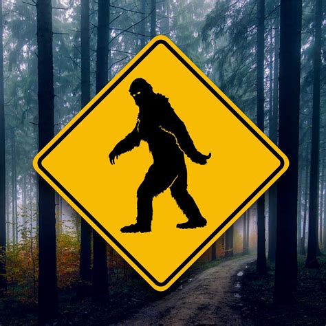 Bigfoot Crossing Road Sign Aluminum Yard Art Sasquatch Sighting Yeti Warning Forest