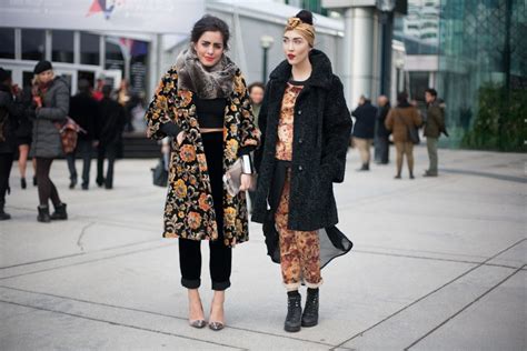 Street Style Toronto Photos Of Fashion Week Attendees Embracing Colour On The First Day Of