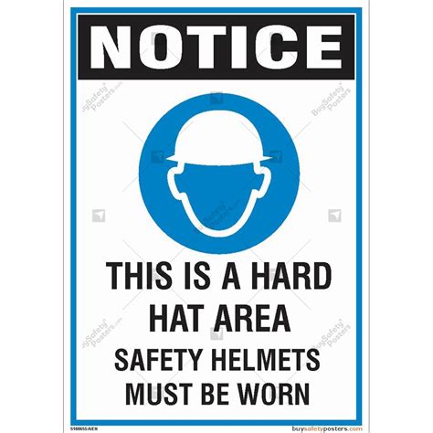 Ansi Safety Label Caution Hard Hat Required Vertical Ph