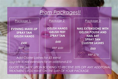 Prom Packages Updated Beauty Bar Desborough