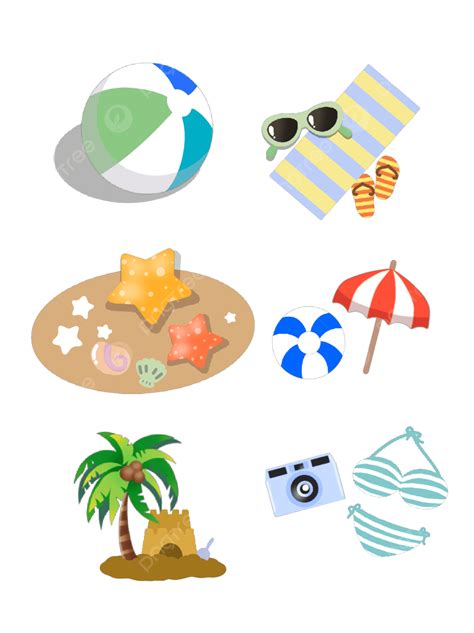 Seaside White Transparent Cartoon Summer Seaside Element Download