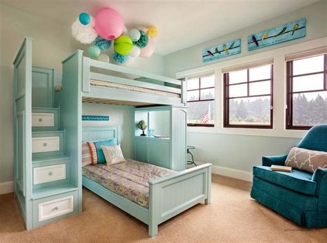 Bunk Bed Staircase Transitional Girls Room Garrison