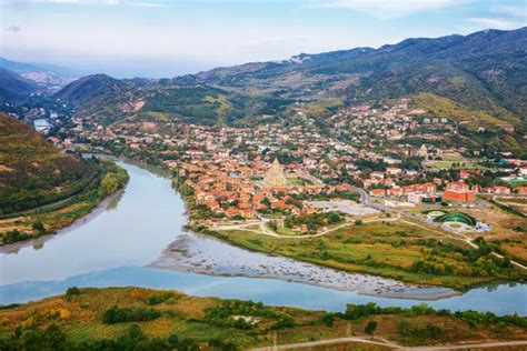The Top View Of Mtskheta Georgia The Old Town Lies At The Confluence