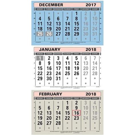 At A Glance 2019 Wall Calendar Three Months To View Board Binding