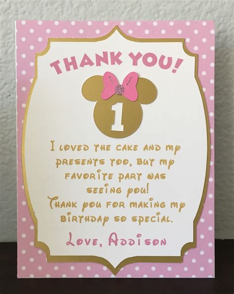 Scrap Ali Ever After Disney Minnie Mouse Pink Gold Birthday Thank