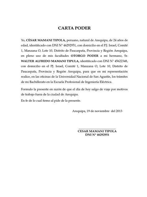 Carta Poder Para Realizar Tramites Porn Sex Picture