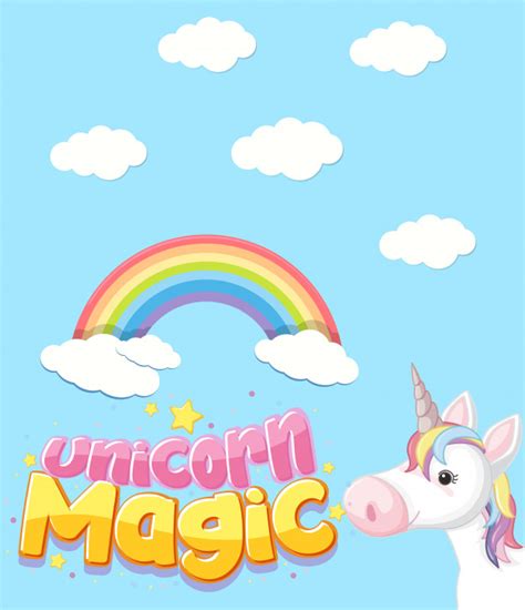 Unicorn Magic Logo In Pastel Color With Cute Unicorn