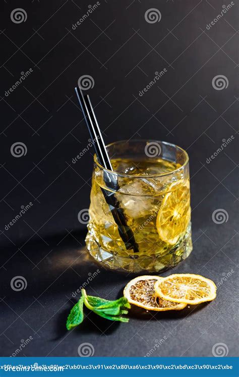 Dark And Stormy Rum Cocktail With Lime And Ginger Beer Stock Image Image Of Liquor Freshness