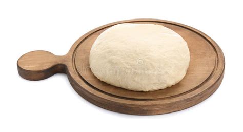 Fresh Yeast Dough And Wooden Board On White Stock Photo Image Of