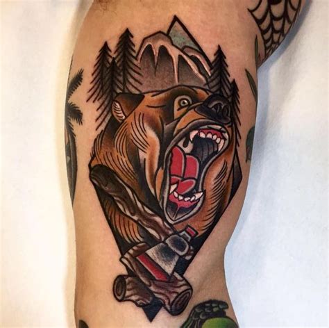 Tribal Native American Bear Paw Tattoo
