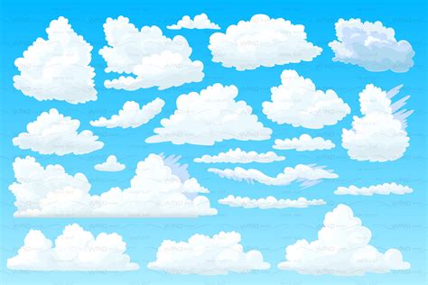 Vector Shaped Fluffy Cloud Cartoon Clouds Vector Shapes Clouds