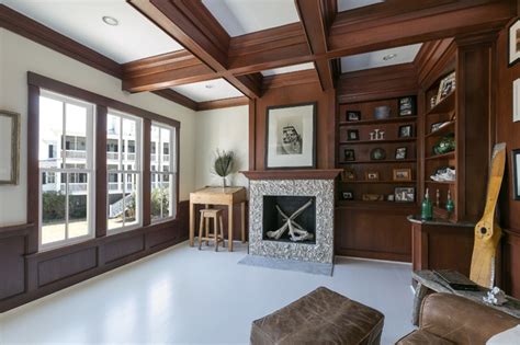 Wood coffered ceiling that is uneven and scarred looks much worse if it is covered in a typical flat white ceiling paint that shows each blemish. Mahogany Dark Wooden Beams - Coffered Ceiling Design ...