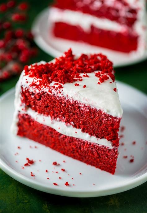 Red velvet with cream cheese icing is a true american classic! Red Velvet Cake with Cream Cheese Frosting - Baker by Nature