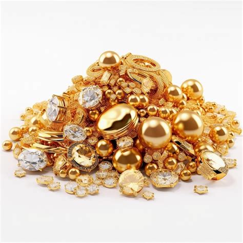 Premium Ai Image A Pile Of Gold Jewelry With Diamonds On It