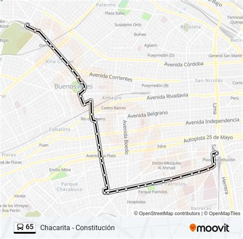 Ruta 65 horarios paradas y mapas Chacarita Constitución Actualizado