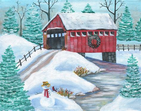 Cheryl Bartley Christmas Paintings Christmas Art Xmas Winter Art
