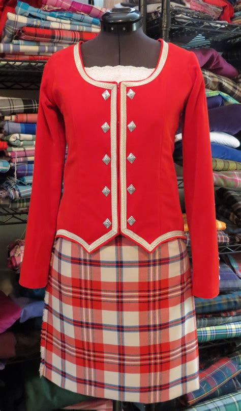 Dress Red Scott Red Tartan Plaid Scottish Highland Dance Country