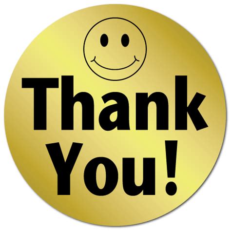 Create free thank you sticker flyers, posters, social media graphics and videos in minutes. "Thank You" Smiley Face Foil Circle Stickers