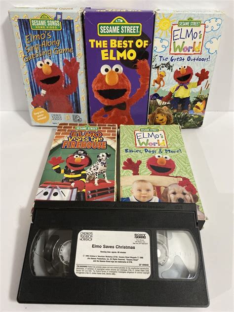 Sesame Street Elmo VHS Lot Sing Along Best World Firehouse Outdoors