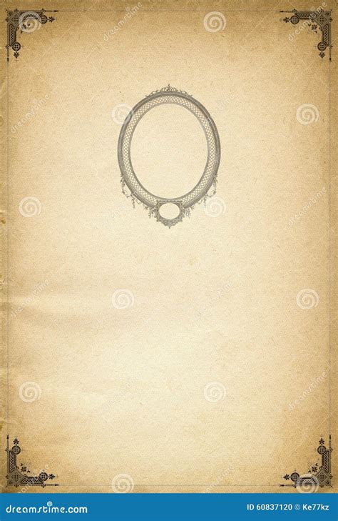 Old Paper Background With Decorative Vintage Border Stock Photo