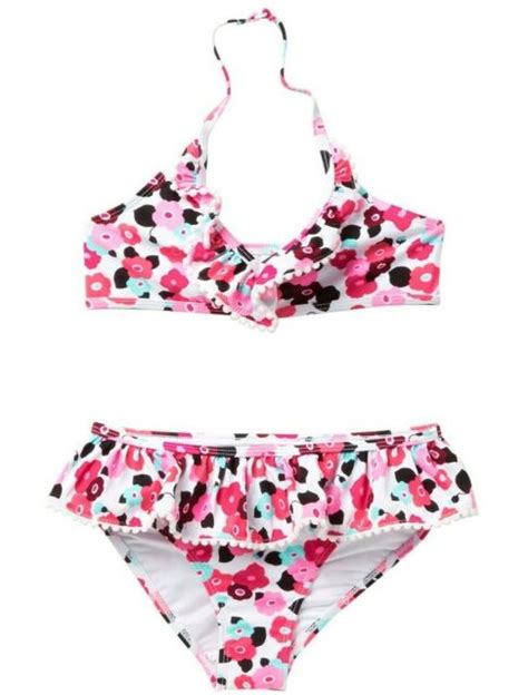 Nwt Kate Spade New York Sz7y Girls Blooming Floral Two Piece Swimwear