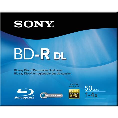 Sony 50gb Bd R Dual Layer Recordable Blu Ray Disc Bnr50r2h Bandh