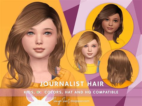 The Sims Resource Sonyasims Journalist Hair Kids Early Access On
