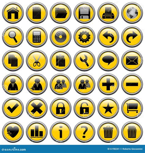 Yellow Round Web Buttons 1 Stock Illustration Illustration Of House