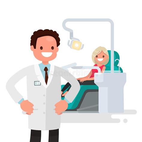 Hombre Del Dentista Y Muchacho Y Hombre Pacientes Al Cuidado De Los