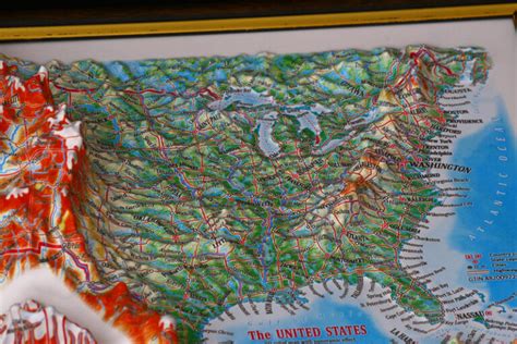 Us Raised Relief Map T Size 12″ X 9″ Mapagents