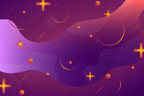 Pink Orange And Purple Gradient Retro Abstract Shapes Background 681377