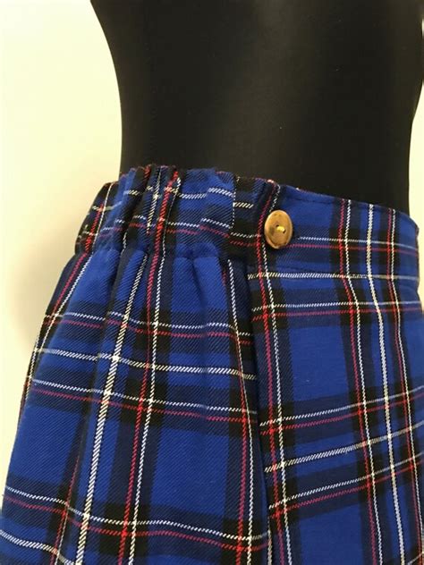 1980s Plaid Accordion Pleated Skirt Checkered Tartan Gem