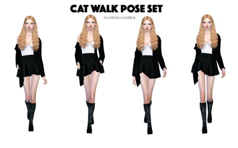 Catwalk Pose Set By Flowerchamber Sims 4 Nexus