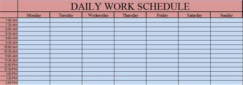 Download Daily Work Schedule Excel Template Exceldatapro 2023