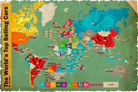 A Very Nice Map Of The Worlds Best Selling Cars By Country Best