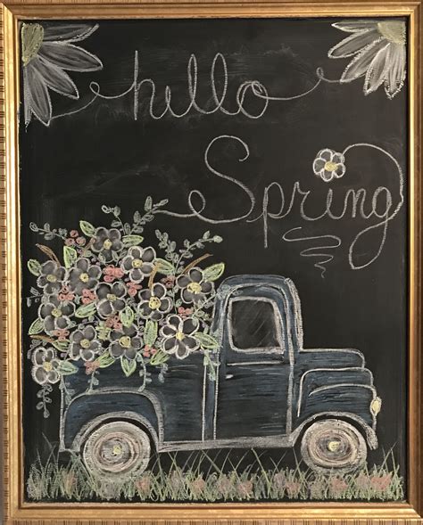 Hello Spring Chalkboard Easter Chalkboard Art Spring Chalkboard Art