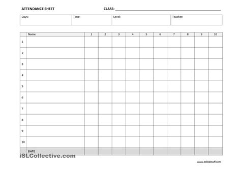 Church Attendance Sheet Printable Images And Photos Finder