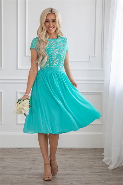 Jen Olivia Lace Chiffon Modest Dress Modest Semi Formal Dress