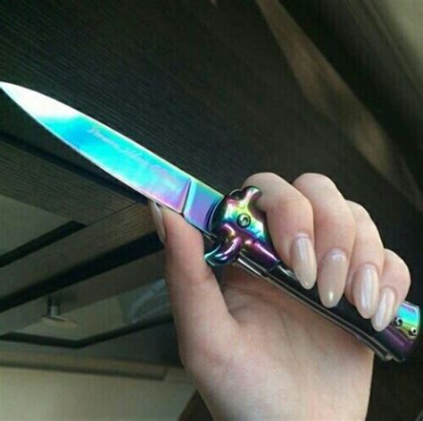 Holographic Switch Blade Knife Aesthetic Pretty Knives Knife