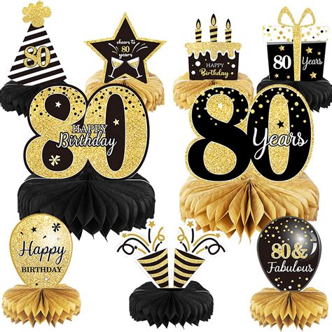 Buy 9 Pieces 80th Birthday Decoration 80th Birthday Centerpieces For